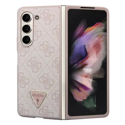 Guess 4G PU Leather Triangle kryt Samsung Galaxy Z Fold5 růžový