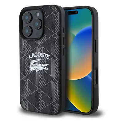 Lacoste Blend Monogram MagSafe kryt pro iPhone 16 Pro černý