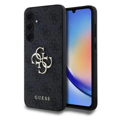 Guess PU 4G Metal Logo kryt pro Samsung Galaxy A35 5G šedý