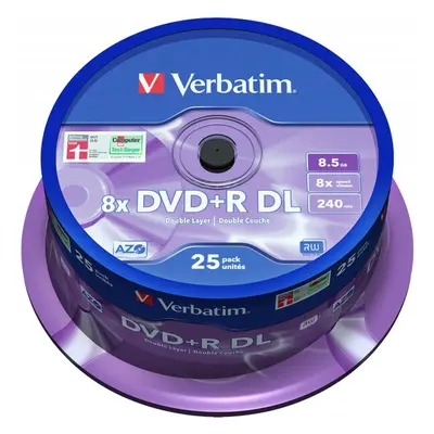 VERBATIM DVD+R(25 ks) Double layer/8x/8.5GB/spindle