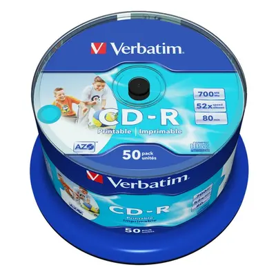 VERBATIM CD-R(50 ks)Spindle/Inkjet Printable/52x/700MB / Non ID Branded