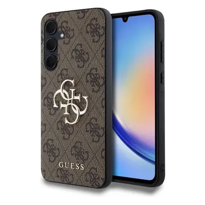 Guess PU 4G Metal Logo kryt pro Samsung Galaxy A35 5G hnědý