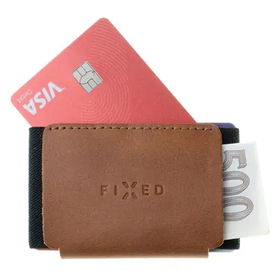 FIXED Tiny Wallet Kožená peněženka z pravé hovězí kůže hnědá