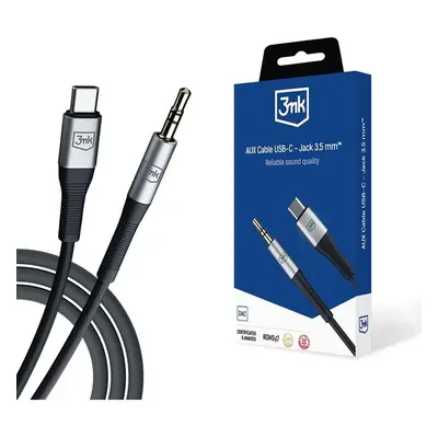 3mk AUX Cable USB-C/Jack 3,5 mm audio kabel, 1m černý