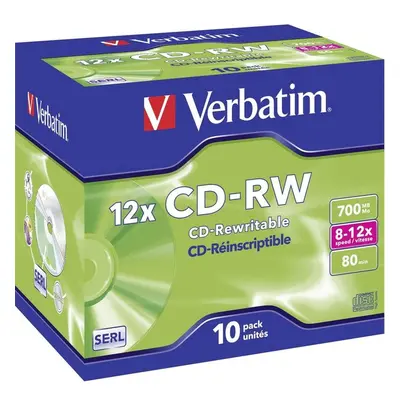 VERBATIM CD-RW(10 ks)Jewel/High Speed/8x-12x/DLP/700MB