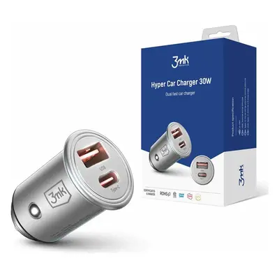 3mk Hyper Car Charger 30W nabíječka do auta, USB-A/USB-C (PD)