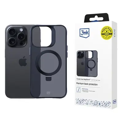 3mk ochranný kryt Smoke Case Mag&Stand pro Apple iPhone 16 Pro Černá