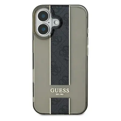 Guess IML Middle 4G Stripe kryt pro iPhone 16 černý