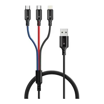 Connect IT CCA-2051-BK 3in1 USB-C & Micro USB & Lightning, 1,2m Černá