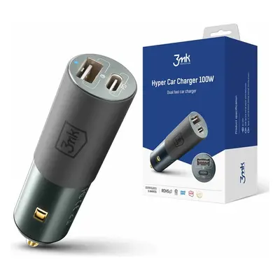 3mk Hyper Car Charger 100W nabíječka do auta, USB-A/USB-C (PD)