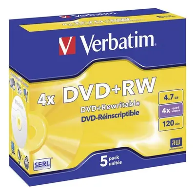 VERBATIM DVD+RW(5 ks)Jewel/4x/DLP/4.7GB