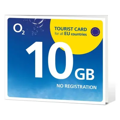 Předplacená SIM karta O2 s kreditem 50 Kč, 10 GB DAT - Tourist Card