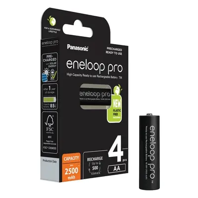 Panasonic Eneloop Pro AA 4ks 3HCDE/4BE Černá