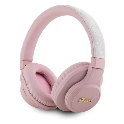 Guess PU Leather 4G Tone on Tone Script Logo BT5.3 Stereo Headphone růžové