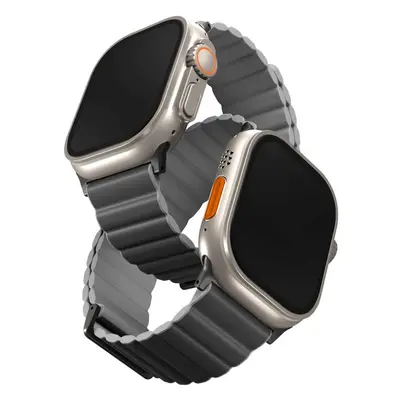 UNIQ Revix Premium Edition řemínek pro Apple Watch 49/46/45/44/42mm Charcoal (šedý/světle šedý)