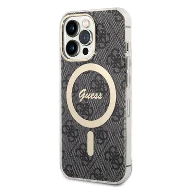 Pouzdro Guess 4G IML MagSafe iPhone 13 Pro černé Černá