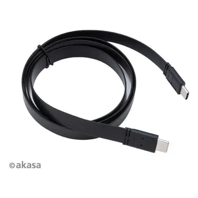 Akasa kabel USB-C 3.1 - USB-C 3.1, M/M, plochý, 1m, černá