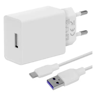 Obal:Me nabíječka USB-A (10W) + USB-A/USB-C kabel (1m) bílá