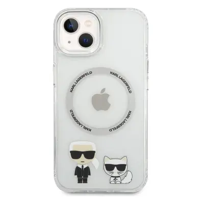 Karl Lagerfeld MagSafe kryt Karl and Choupette iPhone 14 Plus čirý