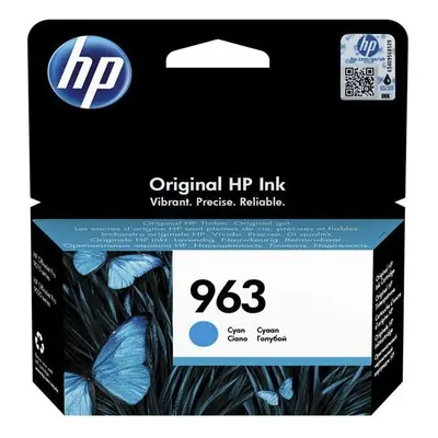 HP 963 originální inkoustová cartridge cyan (azurová) Azurová