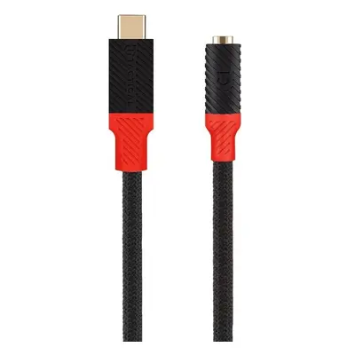 Tactical Pin4Fun kabel USB-C/Jack 3,5mm (10cm) černý/červený