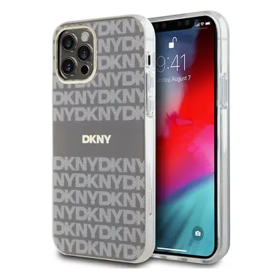 DKNY PC/TPU Repeat Pattern Tonal Stripe Magsafe kryt iPhone 12/12 Pro béžový