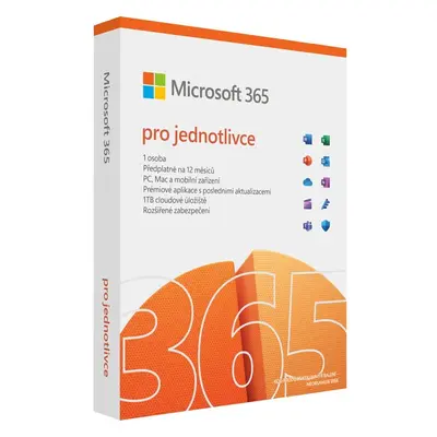 Microsoft 365 pro jednotlivce 1 rok CZ krabicová verze