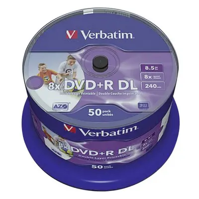 VERBATIM DVD+R(50 ks)DoubleLayer/Spindle/8X/8.5GB/Printable/NoID