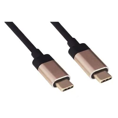 Kabel USB 3.1 konektor C/male - USB 3.1 konektor C/male ,1m hliníkové konektory (ku31cc1al) Čer