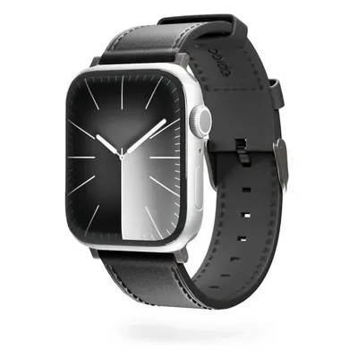 Epico Watch kožený řemínek pro Apple Watch 42/44/45/49mm černý Černá