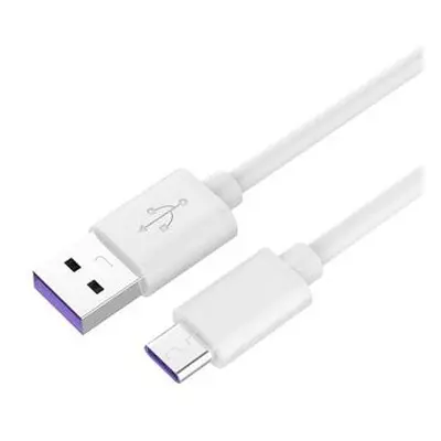 PremiumCord Kabel USB-C/M - USB 2.0 A/M, Super fast charging 5A, bílý, 0,5m Bílá