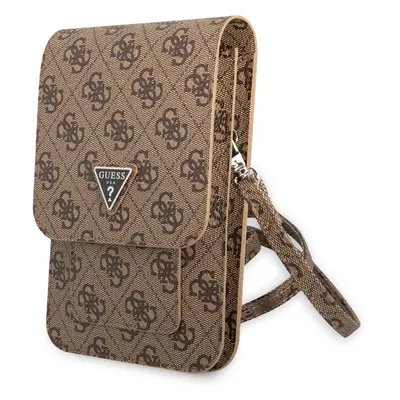 Guess PU 4G Triangle Logo Phone Bag hnědé