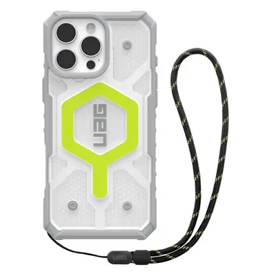 UAG Pathfinder Clear Magsafe kryt iPhone 16 Pro Max Active Neon Lanyard