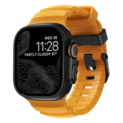 Nomad Rocky Point Band řemínek Apple Watch 49/45/44/42mm černý/oranžový