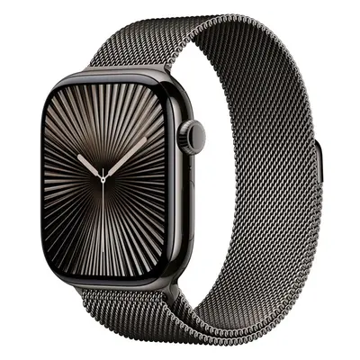 Apple Watch Series 10 Cellular 46mm Břidlicově šedý titan s břidlicově šedým milánským tahem M/L