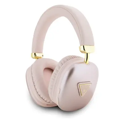 Guess PU Leather 4G Triangle Logo Bluetooth Stereo Headphone růžové