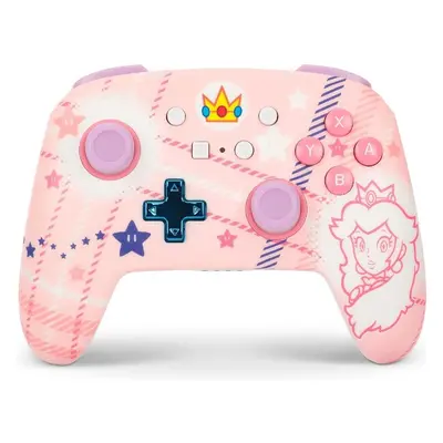 PowerA Enhanced Wireless Controller Super Mario Princess Peach Plaid NSGP0255-01 Růžová