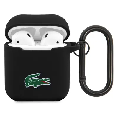 Lacoste Liquid Silicone Croc Logo pouzdro pro AirPods 1/2 černé