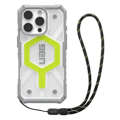 UAG Pathfinder Clear Magsafe kryt iPhone 16 Pro Active Neon Lanyard