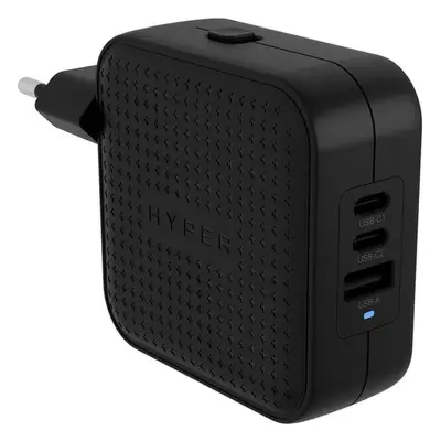 Hyper® HyperJuice® 70W USB-C GaN nabíjecí adaptér (3xUSB-C + 1xUSB-A) černý Černá