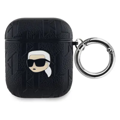 Karl Lagerfeld PU Embossed Karl Head pouzdro pro AirPods 1/2 černé