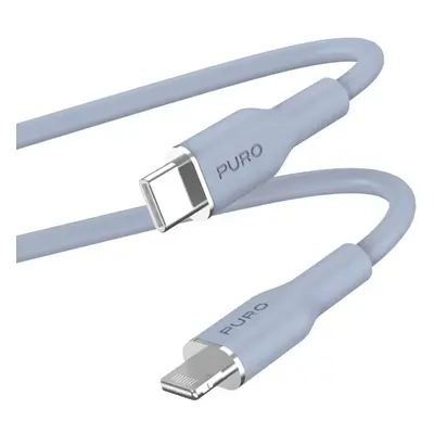 PURO Soft Lightning/USB-C kabel, 1,5 m světle modrý