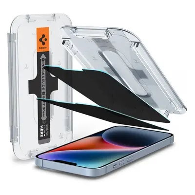 Spigen Glass tR EZ Fit Sensor Open Privacy sklo iPhone 14/13 Pro/13 (2-pack)