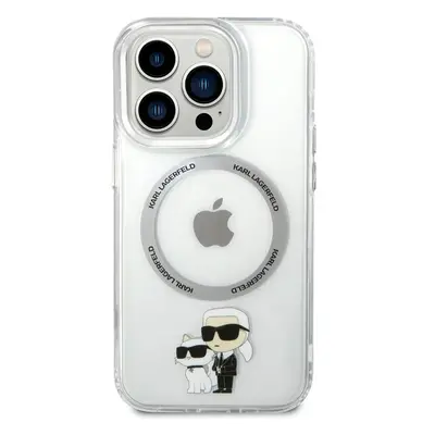 Karl Lagerfeld MagSafe IML Karl and Choupette NFT kryt iPhone 14 Pro čirý