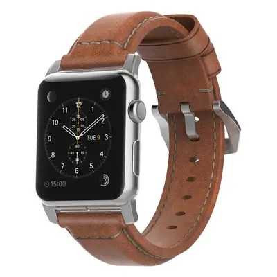 Kožený pásek / řemínek pro Apple Watch 42mm / 44mm / 45mm / 49mm - Nomad, Traditional Band Silve