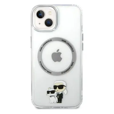 Karl Lagerfeld MagSafe IML Karl and Choupette NFT kryt iPhone 14 čirý