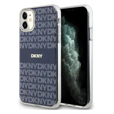 DKNY PC/TPU Repeat Pattern Tonal Stripe Magsafe kryt iPhone 11 modrý