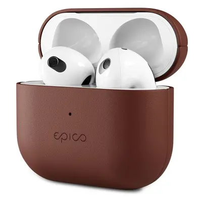 Epico kožený kryt pro Airpods 3 hnědý Hnědá