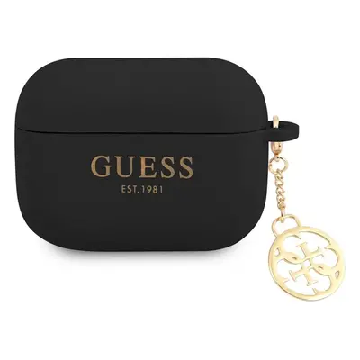 Guess 4G Charm Silikonové Pouzdro pro Airpods Pro černé