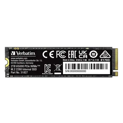 VERBATIM SSD Vi5000 Internal PCIe NVMe M.2 SSD 2TB